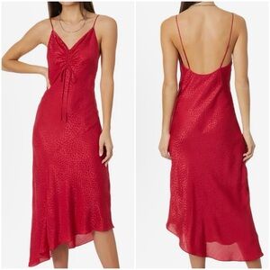 AllSaints Red Heart Satin Alexia Dress Women’s Size 00